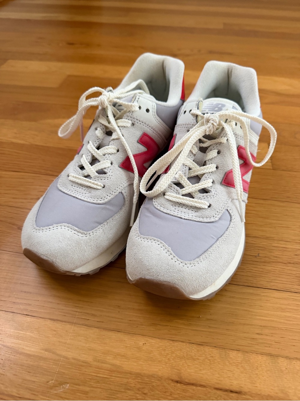 New Balance Kids Beige, Light Gray and Pink Sneaker